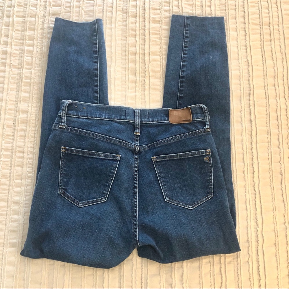 Madewell High Riser Skinny Jean Stretch Medium Wash Raw Hem - Picture 3 of 8